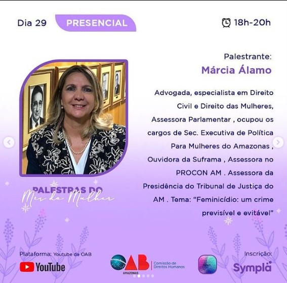 Palestras do M&ecirc;s da Mulher em Manaus - 2023 - Sympla